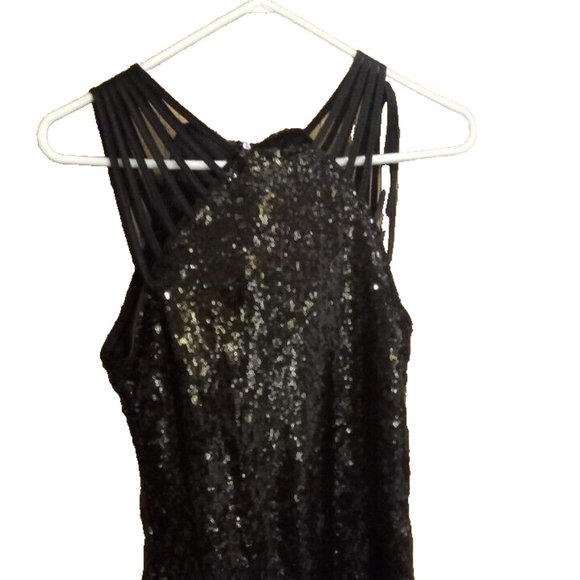 Womans Pink Lily Sequined Dress size small black sleeveless new with tags Image - Picture 2 of 4